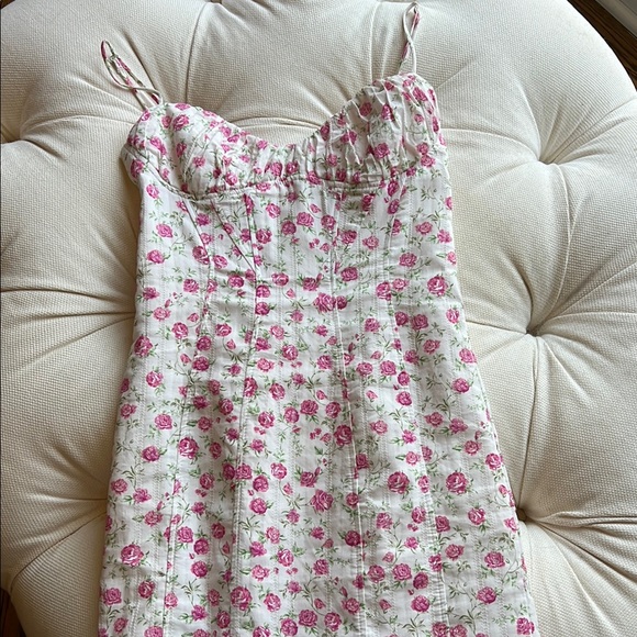 Zara Pink and White Floral Dress - Picture 1 of 3